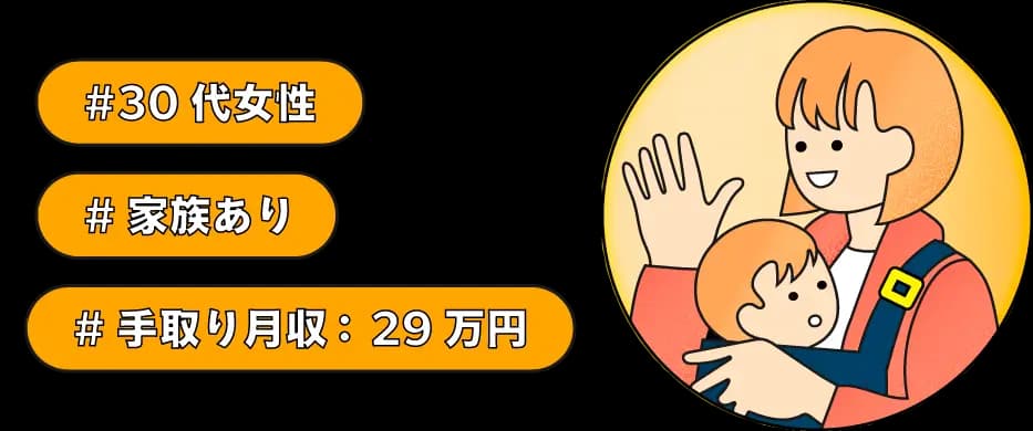 30代女性・家族あり・手取り月収29万円の家庭を想定したシミュレーション